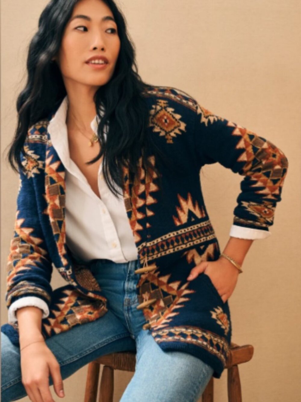 Faherty Women’s Lodge Cardigan | Navy | Size Small